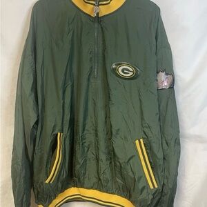 Vintage Pro Player Green Bay Packers Windbreaker Jacket Men's XXL  1/4 Zip